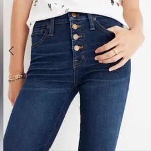 Madewell Women 9" High Rise Skinny Jeans Dark Blue Sz27T Button Fly